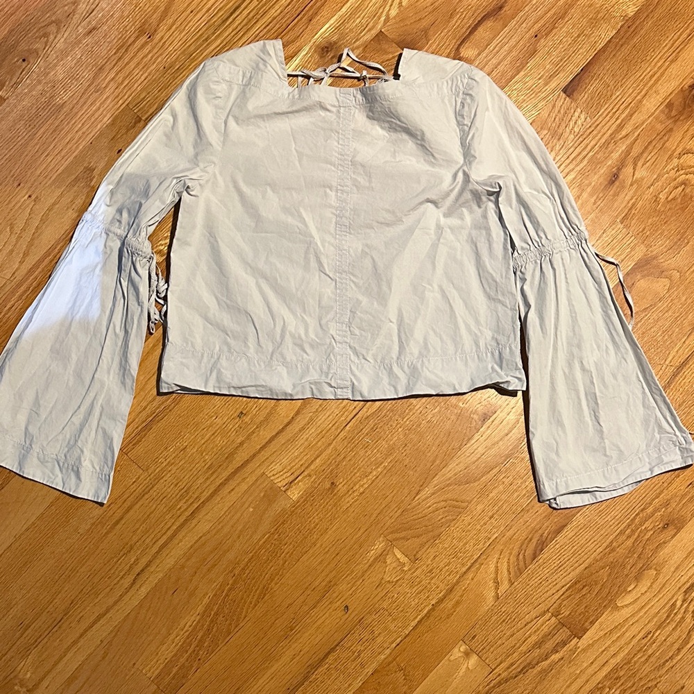 10 Crosby Derek Lam Cream Bell Sleeve Blouse